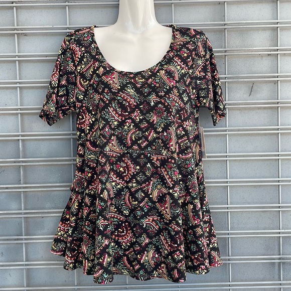 LulaRoe Paisley Printed Perfect T High Low Top-#0186 - Picture 5 of 12